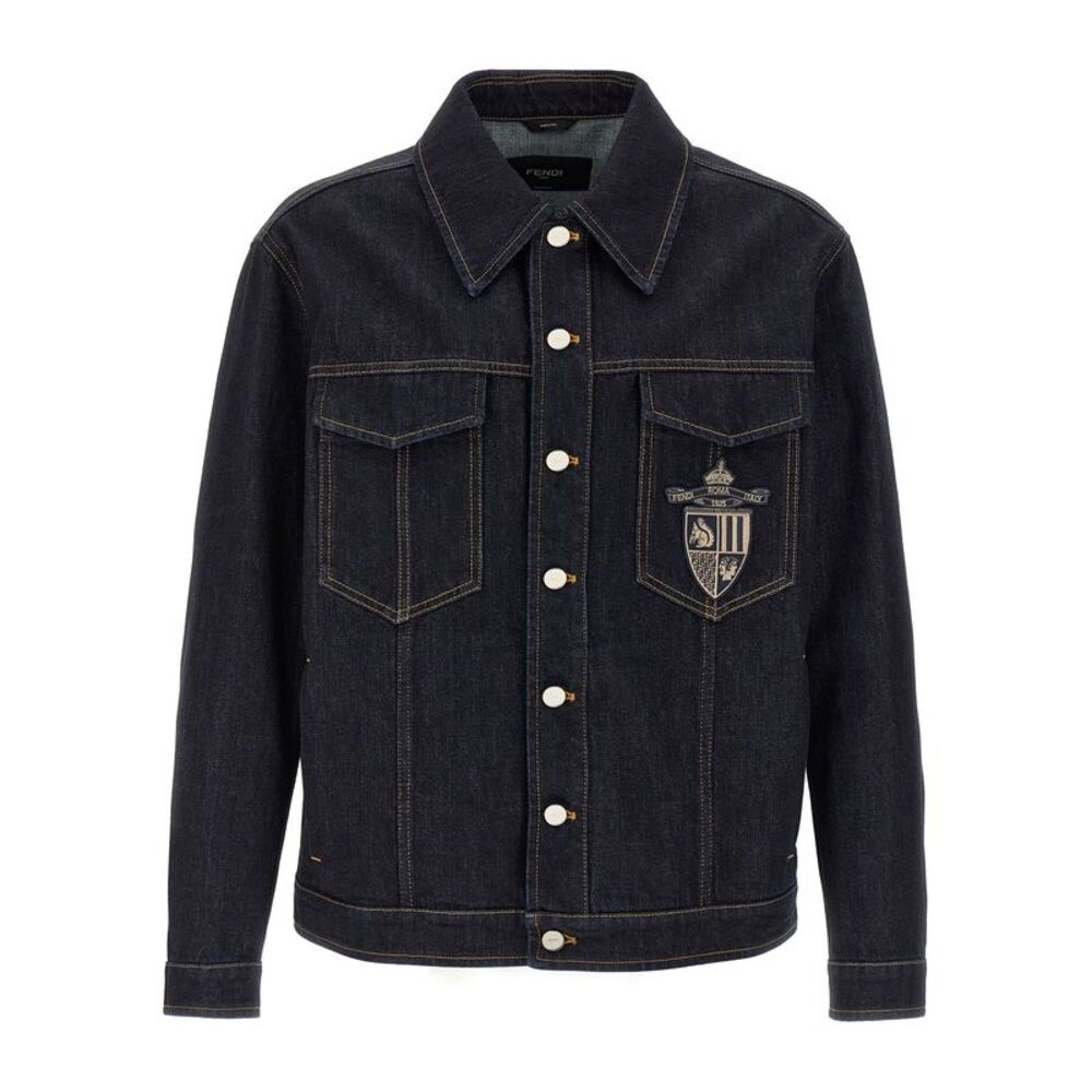 Fendi Blue Cotton Denim Men's Jacket